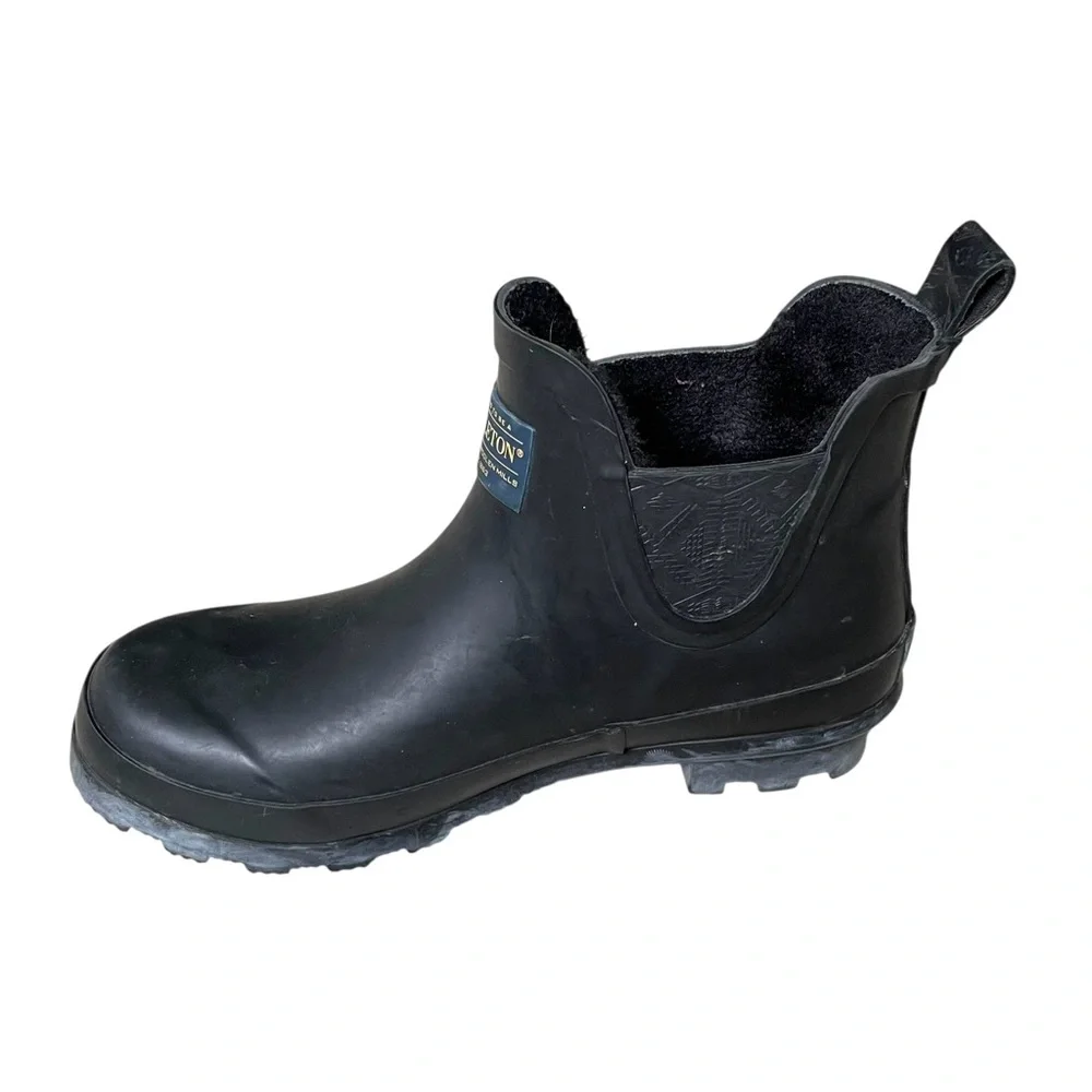PENDLETON Lined Black Rubber Chelsea Ankle Winter Rain Boots 7